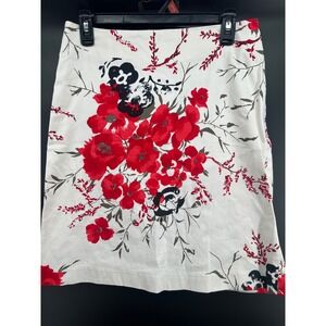 Spanner A Line Cotton Floral Skirt Sz 6